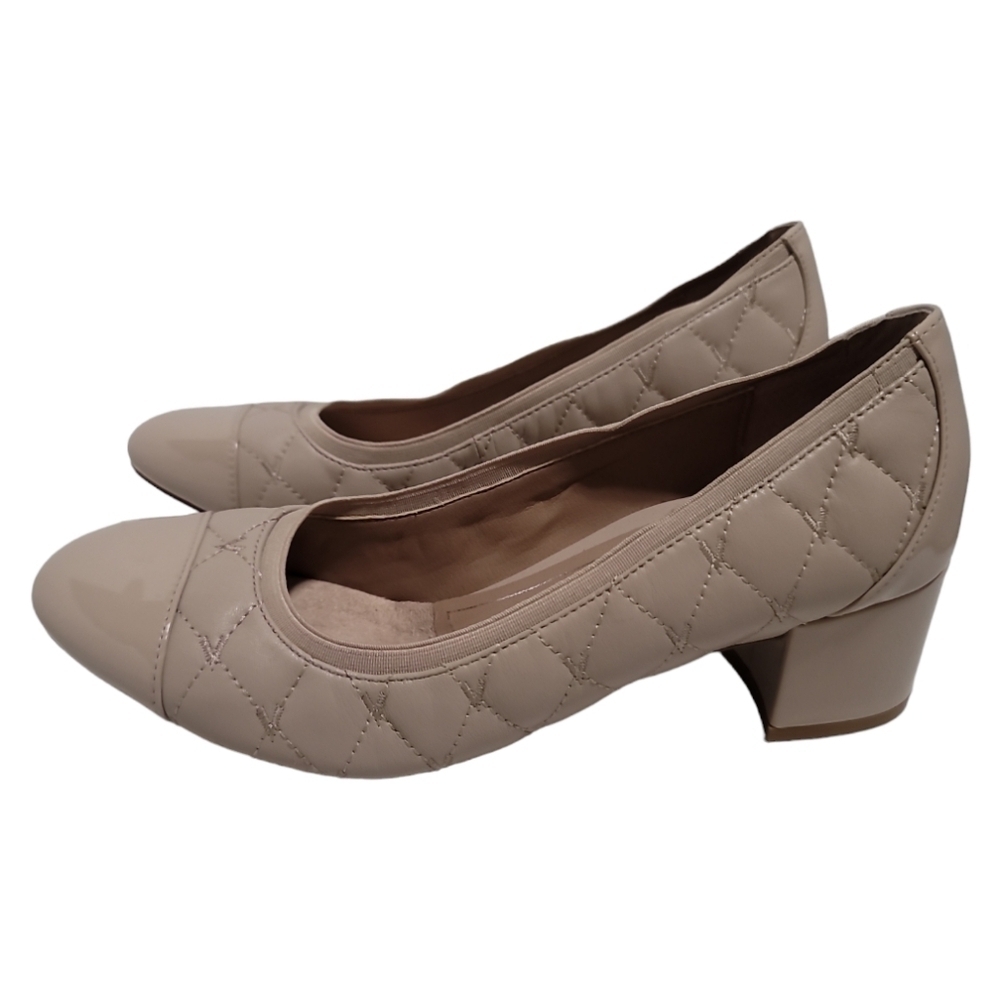 Vionic Ruby Quilted Leather Block-Heel Pumps Beig… - image 6